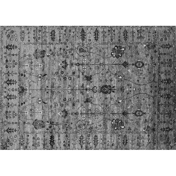 Ahgly Company Indoor Rectangle Oriental Gray Industrial Area Rugs, 6' x 9'