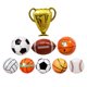 thumbnail image 1 of Juego de globos de aluminio con forma de pelota deportiva, 9 piezas, cestas de fútbol, 1 of 2