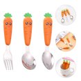 thumbnail image 4 of MasteelfCA 1 Set Toddler Utensils Baby Scraping Spoon Stainless Steel Fork Spoon Tableware, 4 of 8