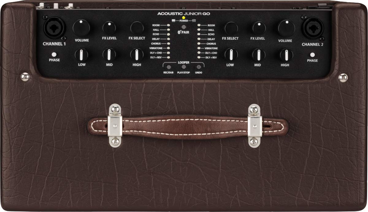 Fender Acoustic Junior Go Guitar Combo Amplifier Bundle with Cable, Austin Bazaar Exclusive 12-Pack Picks, and Instructional DVD