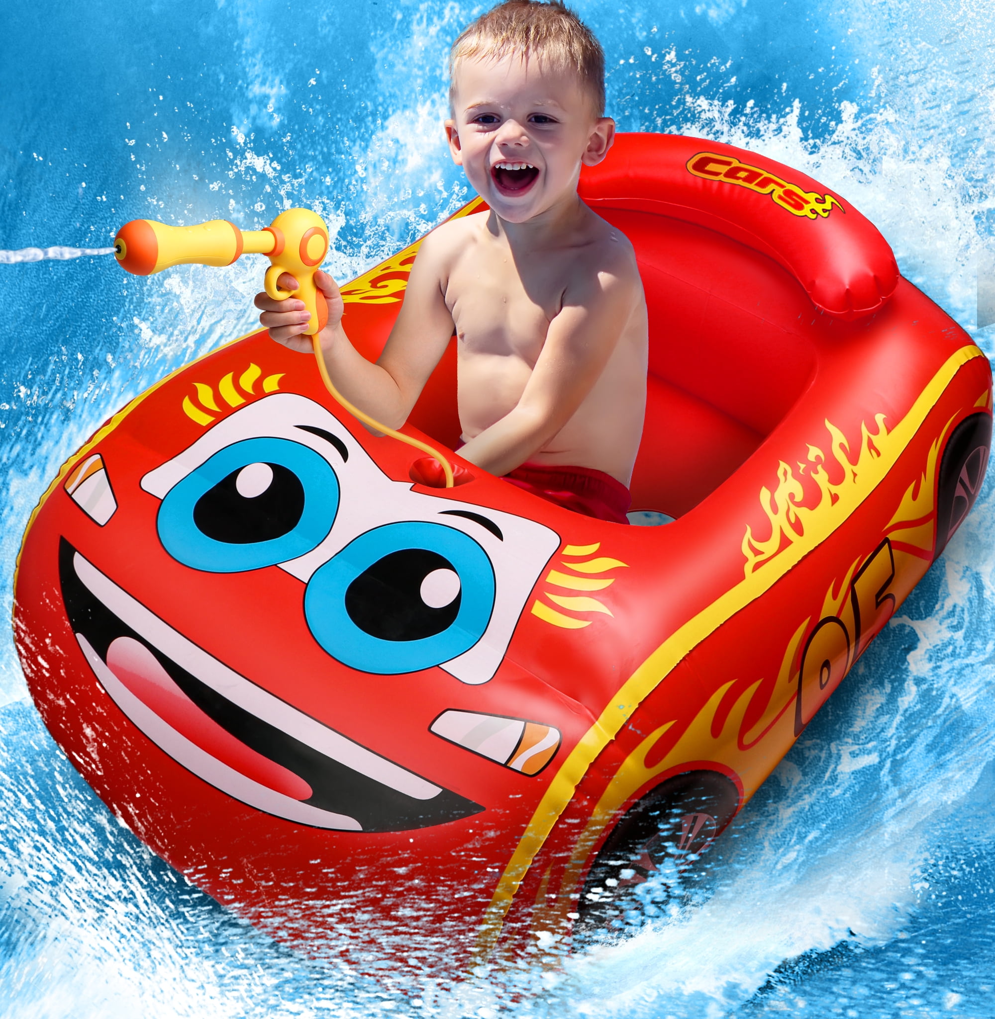 Hot Bee Baby Inflatable Pool Float,Car Shaped Baby Swimming Float with
