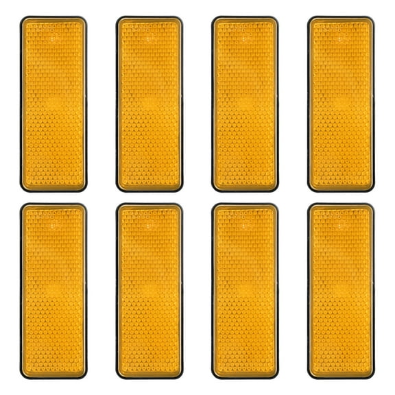 Rectangle Rear Reflectors, 8 Pcs Safety Reflective Warning Reflector Plastic Universal Motorcycle Reflector with M5 Screw Mount for Car Motorcycle Trailer Bike Bicycles, Yellow