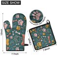 thumbnail image 6 of Paw Prints and Bones Kitchen Oven Mitt and Pot Holder Sets 4 Pcs for Baking, Cooking and Grilling, Heat Resistant Up To 392 °F, 6 of 7