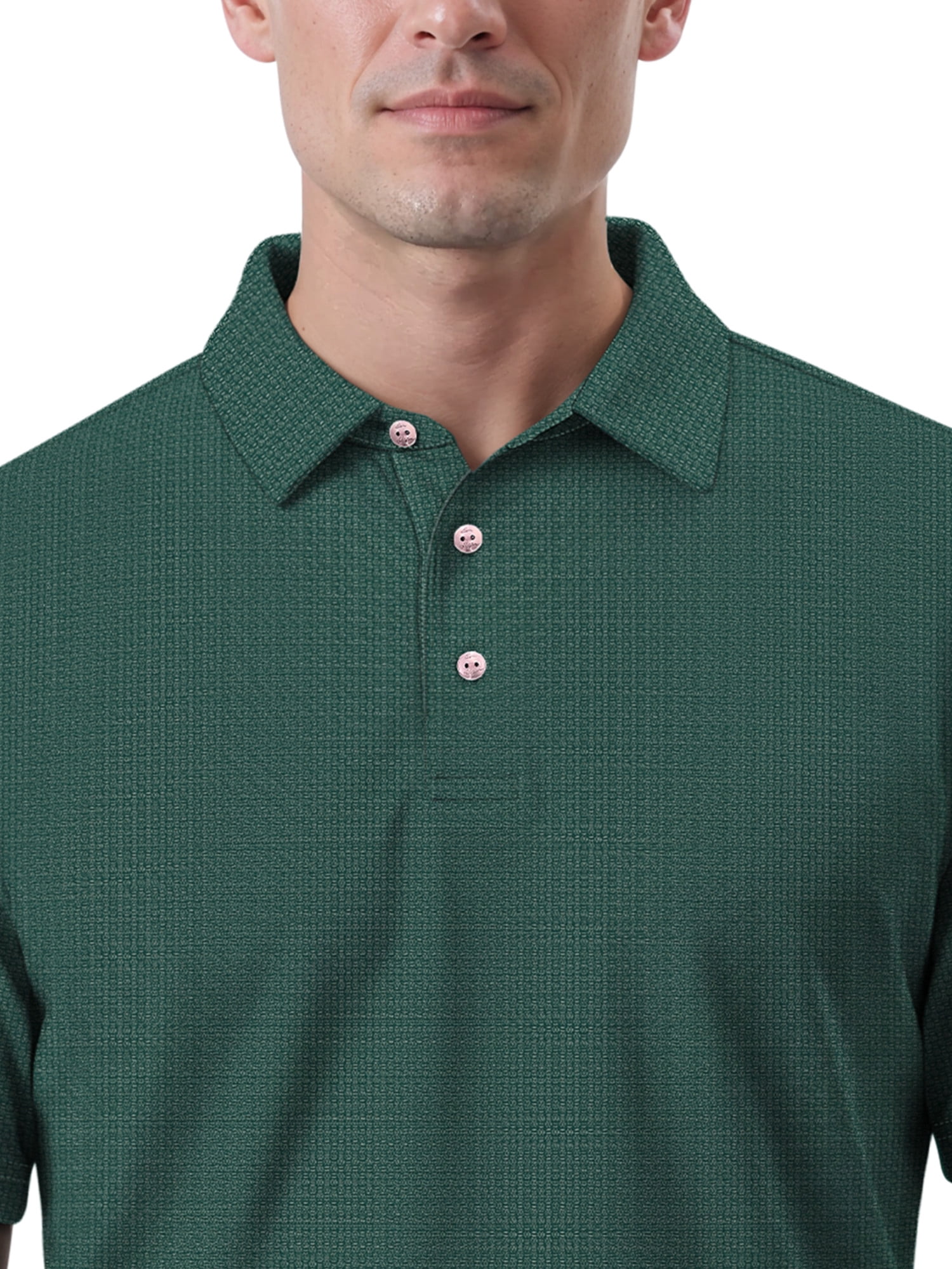 Ben Hogan Performance Men's & Big Men's Two-Color Jacquard Pattern Short Sleeve Golf Polo Shirt, Sizes S-4XLT