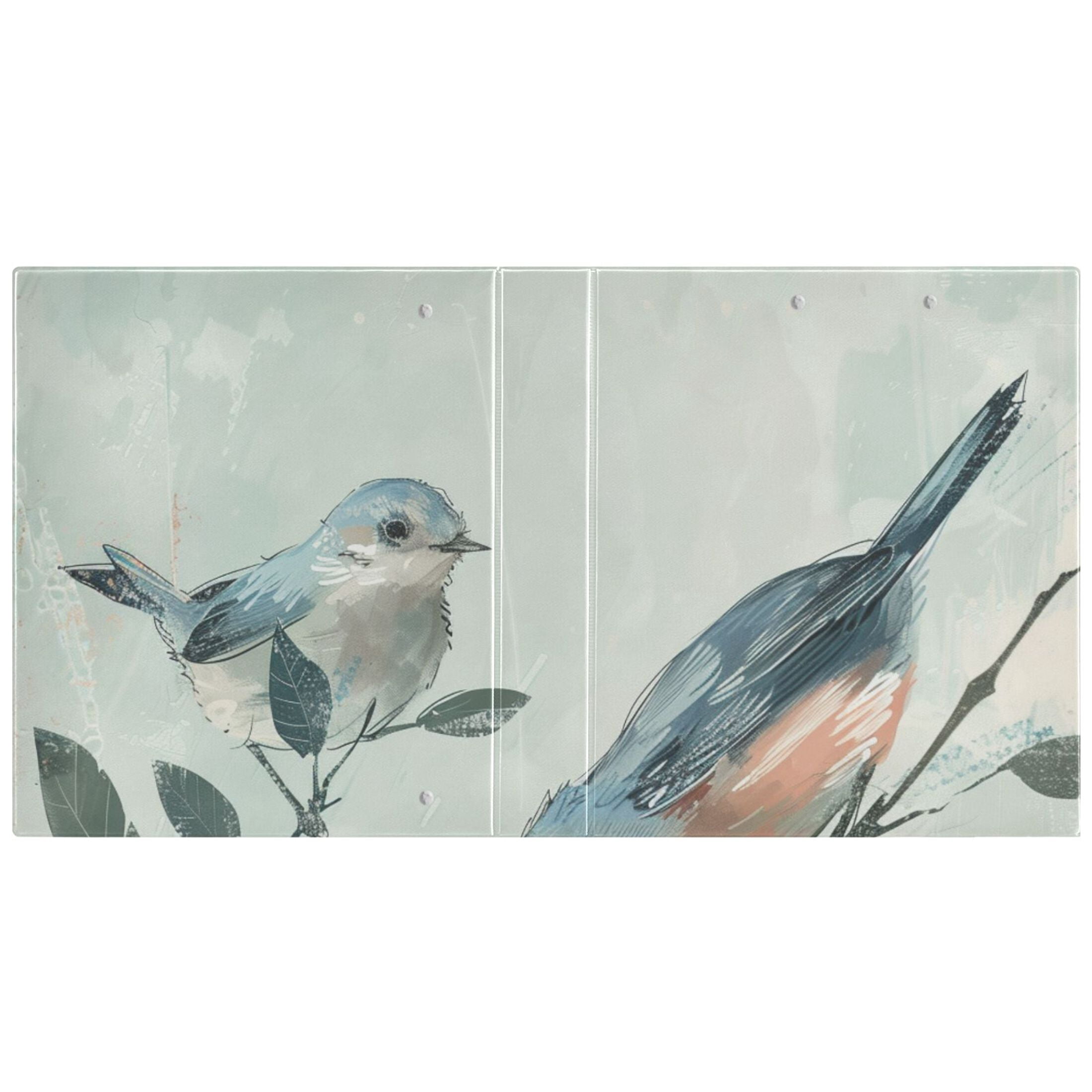 Birds in Leaves 3 Ring Binders 1.5 inch Hardcover File Folders with Interior Pockets A4 Size Organizer for School Office Hospital