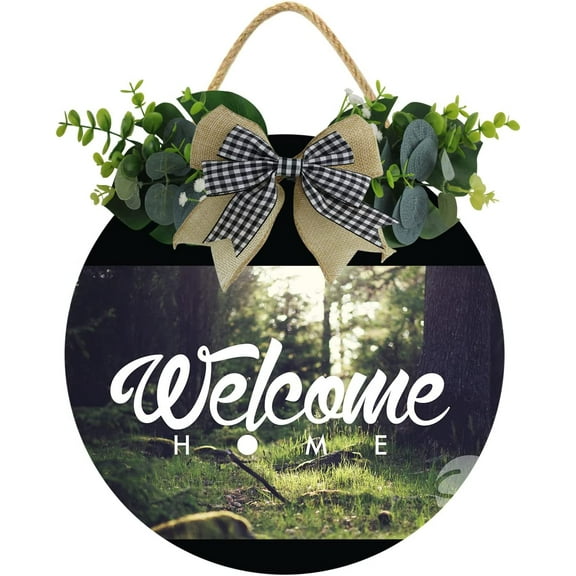 Eveokoki 12" Welcome Fall Sign for Front Door Decor Farmhouse Wooden Door Porch Decorations Outdoor Hanging Wreaths Sign Welcome Home Decorations for