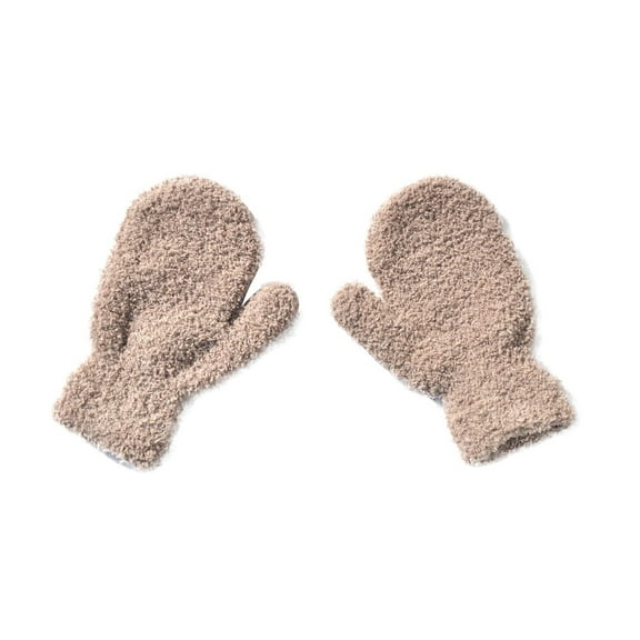 Kids' Boys Girls Fuzzy Gloves Winter Fleece Warm Mittens Soft Comfortable Handwear 5-11Y
