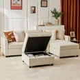 thumbnail image 3 of GIANNA 4 Seat Convertible Sectional Sofa Couch, U-Shaped Modern Modular Sofa Sleeper with Ottoman, For Living Room, Beige, 3 of 7
