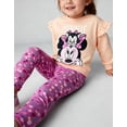 thumbnail image 5 of Disney Minnie Mouse Toddler Girls’ Outfit Set - Two Piece Long Sleeve Sweatshirt with Ruffle Shoulders & Floral Leggings (Multi, 5), 5 of 5