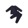 thumbnail image 1 of TheFound Fall Winter Girls Solid Color Thicken Shirt Top+Long Pants Set, 1 of 5