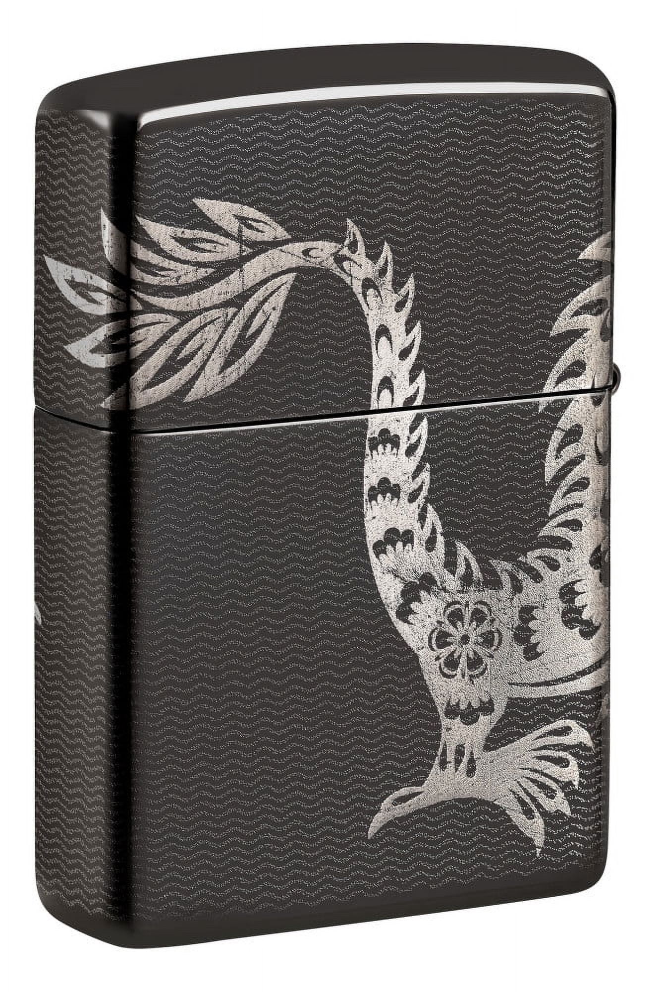 Zippo Lucky Dragon Design High Polish Black Pocket Lighter