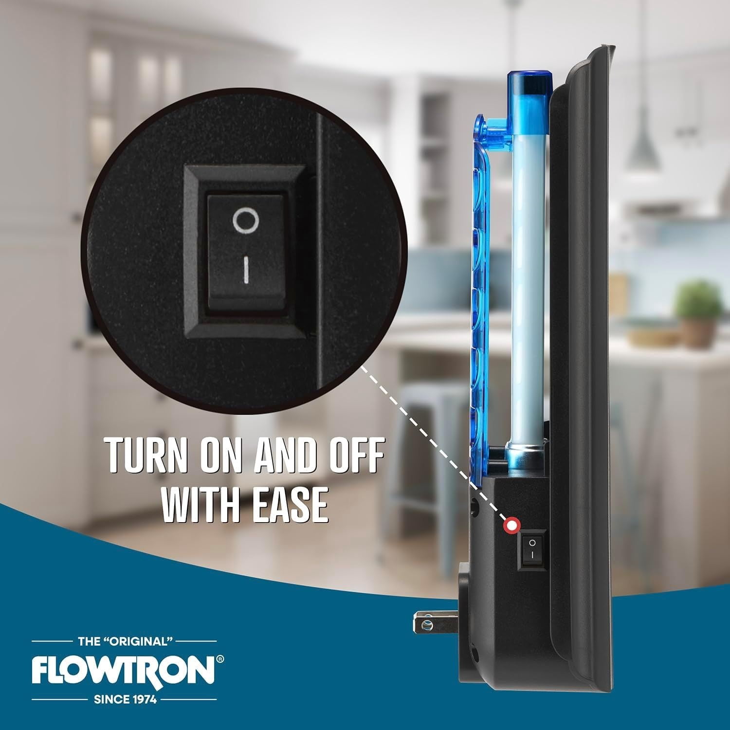 Flowtron Indoor Fly Trap, 9W UV Light, Silent Mosquito & Gnat Catcher, 375 Sq Ft - Black
