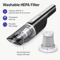 thumbnail image 6 of Alvantor Cordless Handheld Car Vacuum Cleaner, 12000Pa Portable Rechargeable Mini Vacuum, Silver, 6 of 7