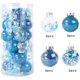 thumbnail image 2 of 24 piezas de decoración del día de Navidad de 6 cm/2,36 pulgadas, juego de bolas transparentes de plástico de color, juego de bolas pintadas inastillables, colgante para árbol de Navidad para el hogar, suministros festivos (cielo Rojo Verde Cocina, Decoración y Otros, 2 of 5