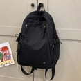 thumbnail image 3 of Crinkled Washed Nylon Soft Backpack Oversized Multi Pocket Lightweight Waterproof Teen Back To School Casual Travel Bookbag, 3 of 5