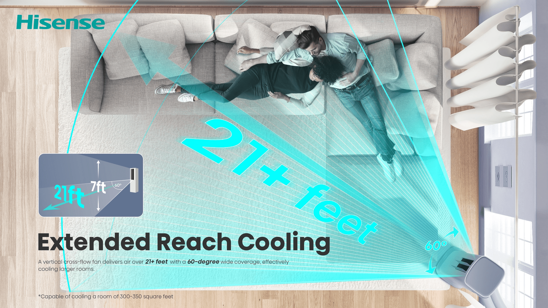 Restored Hisense 8000 BTU 350 Sq. Ft. Dual Hose Portable Tower Air Conditioner HIAP0825TWD (Refurbished)