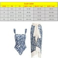 thumbnail image 3 of Traje de baño vintage de dos piezas para mujer Monokini con control de barriga Bikini Longuette Trajes de baño Tankini Set - Azul, 3 of 5