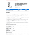thumbnail image 2 of Fuel Pump - Compatible with 2010 - 2011 Mercury Milan FWD 3.0L V6 - Carter, 2 of 2