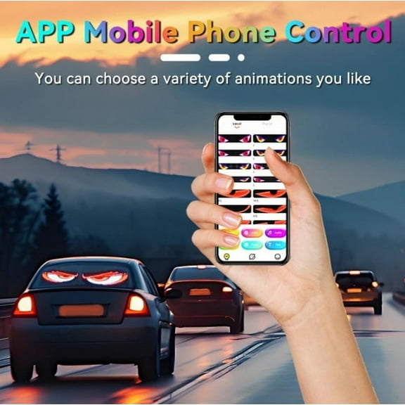 LED Car Soft Screen USB Car Flexible Advertising Screen APP Bluetooth Window Glass Devil's ye Display Screen