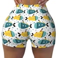 thumbnail image 2 of Rateoe Funny Boats Printed Power Workout Shorts for Women Tummy Control Squat Proof Ribbed Thick Seamless Scrunch Active Short-XX-Large, 2 of 8