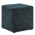 thumbnail image 2 of Modway Callum 17" Square Woven Heathered Fabric Upholstered Ottoman in Heathered Weave Azure, 2 of 9