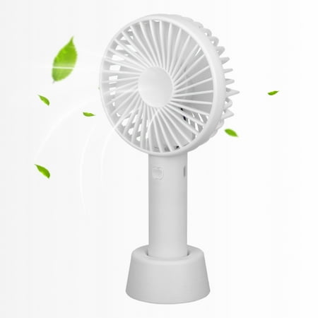 Portable Rechargeable Mini Fan, Handheld & Stand Air Cooler Mini Fan + Base, Mini Desk Table Battery Powered 18650 Battery Fan for Kids Girls Woman Home Office Outdoor