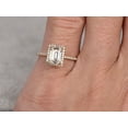 thumbnail image 4 of Best 1.25 Ct Man made diamond moissanite and Man made diamond moissanite Ring with Emerald cut with 18k Gold Plating, 4 of 6