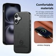 thumbnail image 4 of Case Designed for iPhone 16, Fabric Texture Back +TPU Frame, Luxury Ultra Slim Shockproof Drop Protective Lightweight Anti-Slip Anti-Scratch Back Case Cover for iPhone 16, Black, 4 of 9