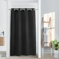 thumbnail image 7 of No Hooks Needed Waffle Stall Shower Curtain with Snap-in Liner, Black -54" x 80"(78"), 7 of 7