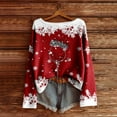 thumbnail image 2 of Fiaer Christmas Womens T Shirts Glass Snowflake Plus Size Tshirts Crew Neck Long Sleeve Loose Fit Trendy Tops Red XL, 2 of 3