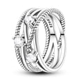 thumbnail image 1 of 925 Silver Stackable Vintage Leaf Ring For Women Crystal S925 Bowknot Rings Original Finger Rings Anniversary Retro Jewelry YFR112 7, 1 of 6