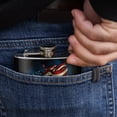 thumbnail image 3 of Home of the Free Because of the Brave Purple Heart Eagle American Flag Stainless Steel 5oz Hip Drink Kidney Flask, 3 of 4