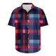 thumbnail image 5 of Camisas de Manga Corta de los Hombres Vintage Cuadrado Impreso Solapa Superior, Poliéster Ligero para Primavera Verano Casual Y Diario, 5 of 9