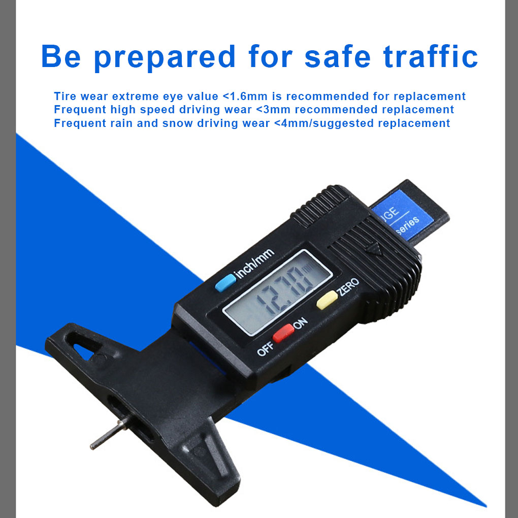 Digital Car Tire Tread Depth Tester 025mm Tyre Tread Depth Gauge Meter