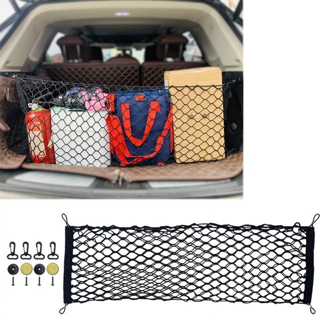 Bolsa de red para maletero de coche, bolsa de almacenamiento fija, caja de almacenamiento, bolsa de red elástica completa para camioneta todoterreno