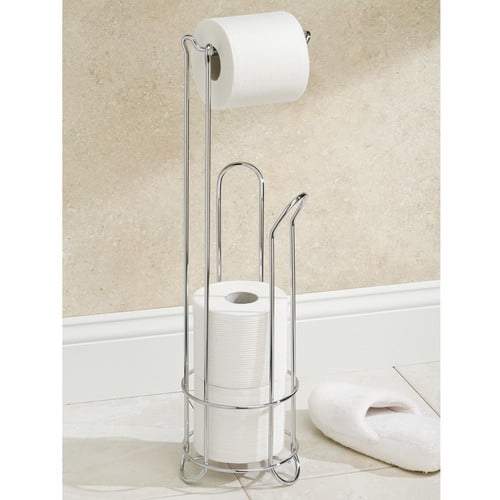 Interdesign Chrome Toilet Paper Holder Stand Walmart Com