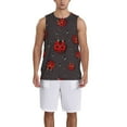 thumbnail image 4 of Easygdp Red Ladybugs Men's Mesh Basketball Jersey Quick Drying Sleeveless Shirts Fitted Muscle Tank Tops Sport Round Neck T-Shirt - 3X-Large, 4 of 9