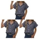 thumbnail image 5 of Jumpingount Camisa de mujer Blusa casual de manga corta con cuello en V con bolsillo Trabajo Playa Vacaciones Verano Top Ropa Accesorios Gris S Gris S 3piezas Jumpingount CBP234834, 5 of 6