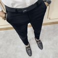 thumbnail image 4 of Pantalones cortos elásticos de color sólido informales de negocios de estilo coreano ajustados para hombre de primavera 2021, 4 of 4