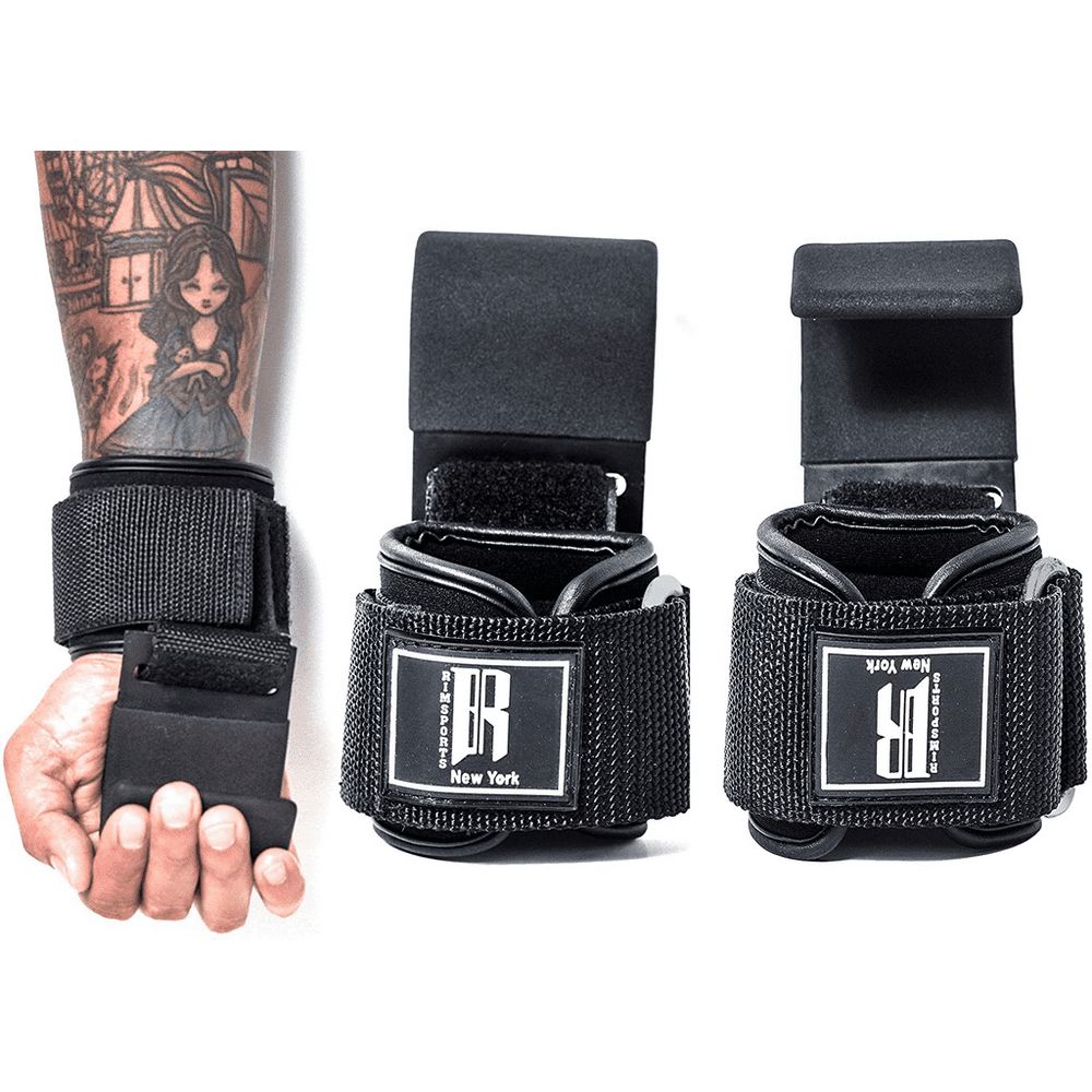 RIMSports Weight Lifting Hooks with Wrist Support for Men and Women