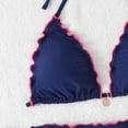 thumbnail image 5 of Women's String Triangle Bikini Two Piece Bikini Sets for Women Swimsuit Halter Top Bathing Suit (Navy,L), 5 of 6