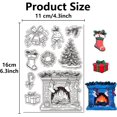 thumbnail image 2 of Sellos de goma transparentes con forma de coronas navideñas, campana de chimenea, bastones de caramelo, árbol de Navidad y calcetín. Sello de silicona transparente reutilizable., 2 of 9
