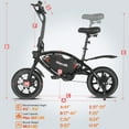 thumbnail image 6 of Gocio Peak 700W Electric Bike, 16" x 3.0 One-Piece Fat Tire Foldable Electric Bicycle for Adults Women, 48V 374.4Wh Removable Battery EBikes, 20MPH Commuter E Bike for Teenager UL 2849, 6 of 14