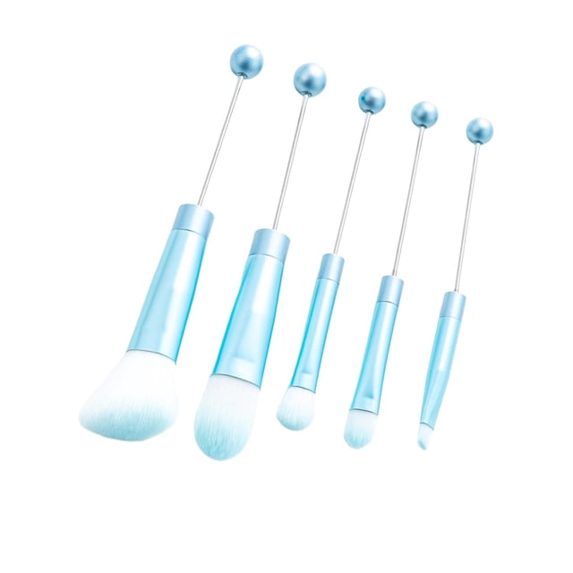 Kit de 5 brochas de maquillaje, brochas de maquillaje multifuncionales para bricolaje, para sombras de ojos para adultos, mujeres, novias y mejores Azul