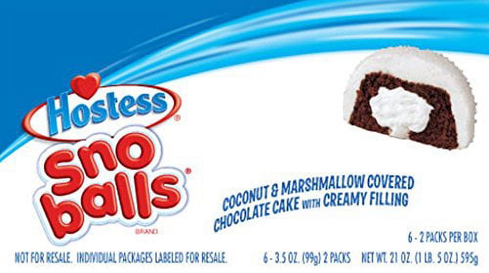 Hostess Snowballs Chocolate Cake With Creamy Filling 3.50 Oz ( Pack Of 6 )