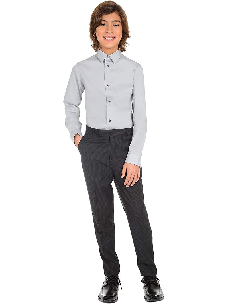 calvin klein boys dress shirt Calvin Klein boys dress shirt size 12 slim fit/stretch Black long sleeve
