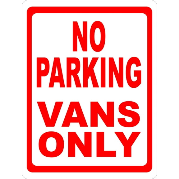No Parking Vans Only Sign