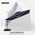 thumbnail image 5 of PURPLE LEAF 9 x 12 ft Umbrella with Base and Light Rectangular Cantilever Umbrellas Large Umbrella Outdoor Umbrellas Offset Umbrellas Patio Umbrella, Navy Blue, 5 of 12