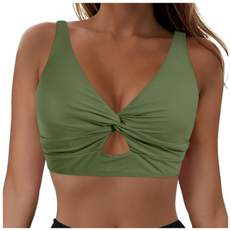 Gkna Women Underwire Bikini Top - Push Up Swim Top Only Bra Padded Swimsuit Tops Bathing Suit Tops(Blue XXL)