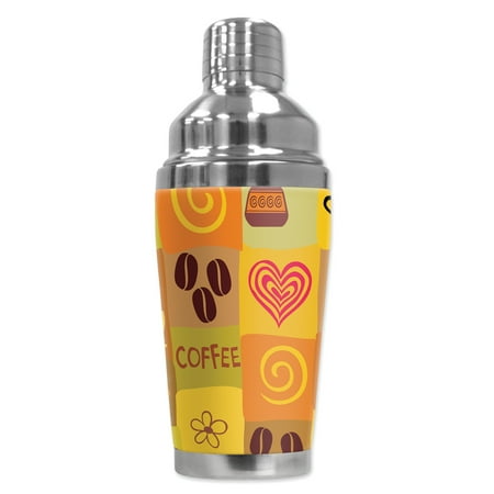 

Mugzie brand 16-Ounce Cocktail Shaker with Insulated Wetsuit Cover - I Love Coffee